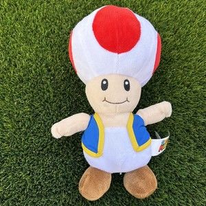 Toad Plush Soft Cuddly Toy Medium Super Mario Nintendo Mushroom 11”